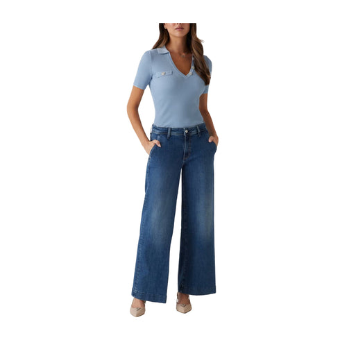 Guess Jeans Jeans Donna Zoya Chino Cropped Denim chiaro P25 - GUESSW5RA1LD5L73 - J4SM - 25 - Francavilla Moda